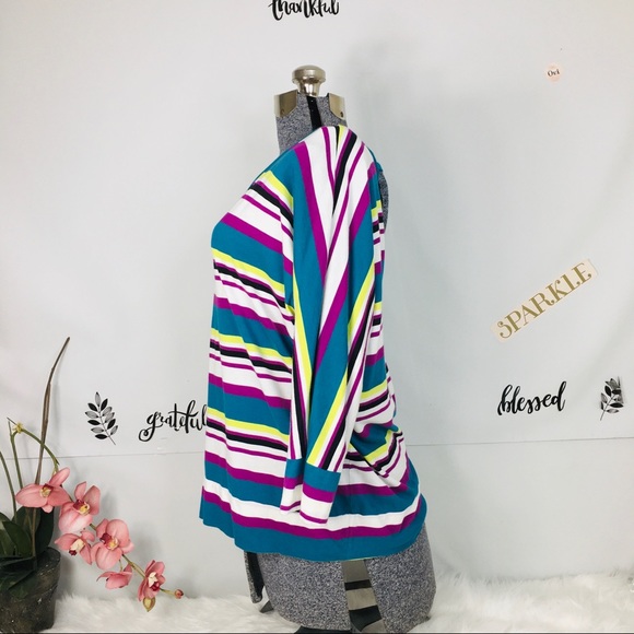 Torrid Womens Striped Top Plus Size 1 1X Open Back - Picture 3 of 12